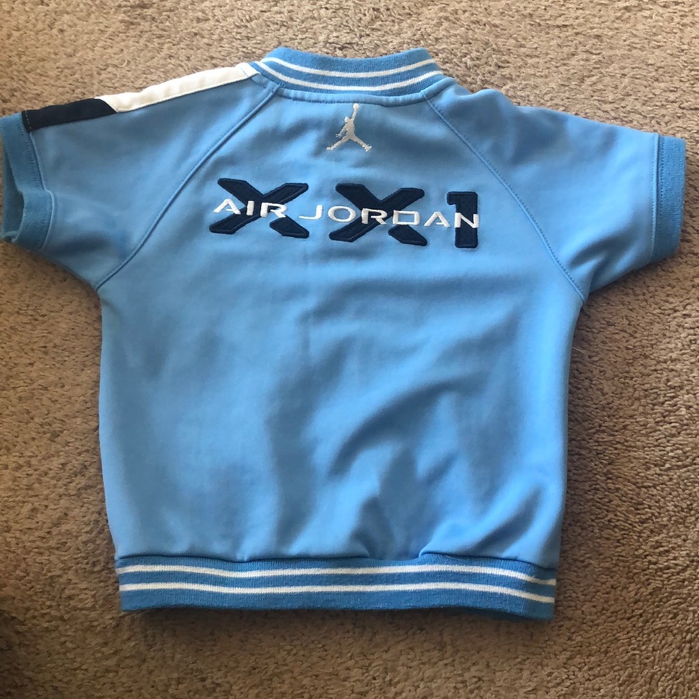 Jordan light blue short sleeve zip up 12 mo - Picture 1 of 5